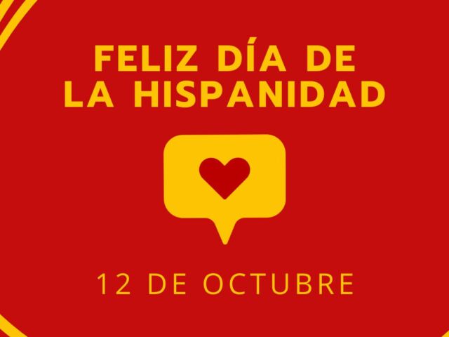 Post de instagram Dia de la hispanidad rojo y amarillo